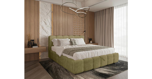 POLSTERBETT Lattenrost, Bettkasten Grün 140/200 cm  - Schwarz/Grün, KONVENTIONELL, Holz/Kunststoff (140/200cm) - Carryhome