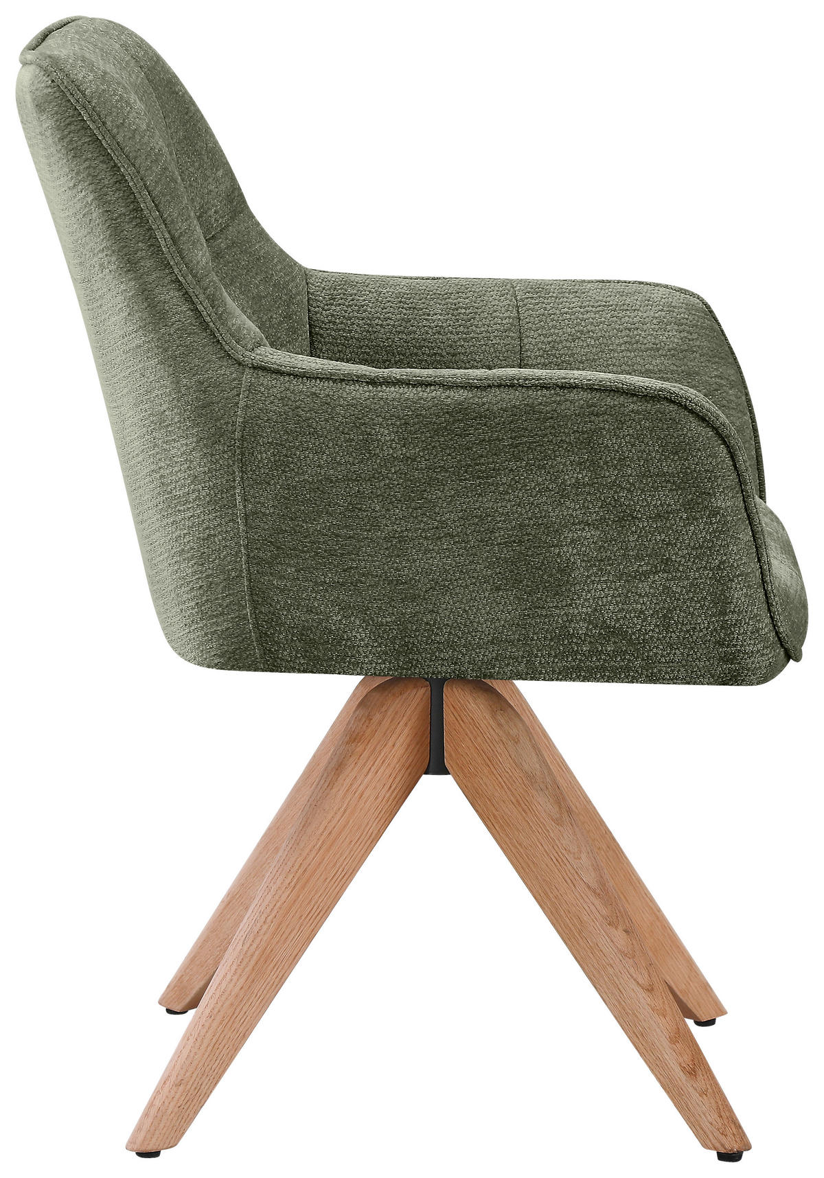 ARMLEHNSTUHL in Holz, Textil Grün, Eichefarben  - Eichefarben/Grün, Basics, Holz/Textil (64/85/62cm) - Livetastic