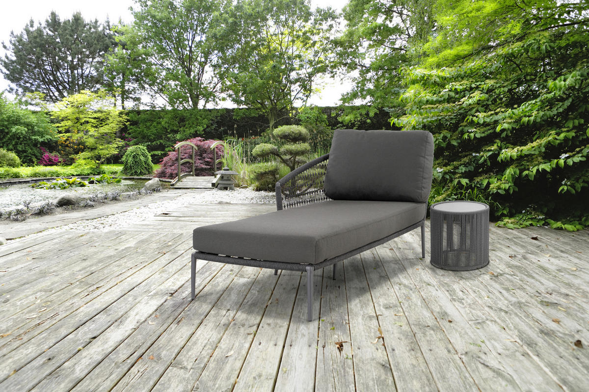 GARTENBEISTELLTISCH 43/43/46 cm Textil  - Anthrazit/Grau, Design, Textil/Metall (43/43/46cm) - Musterring