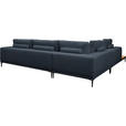 ECKSOFA  in Leinwand Blau  271/318 cm  - Blau/Schwarz, Design, Textil/Metall (271/318cm) - Belluti
