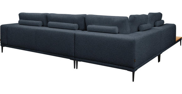 ECKSOFA  in Leinwand Blau  271/318 cm  - Blau/Schwarz, Design, Textil/Metall (271/318cm) - Belluti