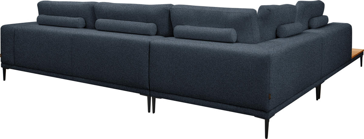 ECKSOFA  in Leinwand Blau  271/318 cm  - Blau/Schwarz, Design, Textil/Metall (271/318cm) - Belluti