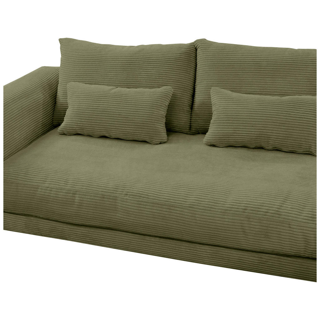Thumbnail - Livetastic Ecksofa, Olivgrün, Textil, 3-Sitzer, Füllung: Schaumstoff,Silikon, Ottomane rechts, L-Form, 313x172 cm, Made ...