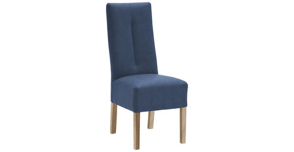 STUHL Lederlook Dunkelblau, Sonoma Eiche - Dunkelblau/Sonoma Eiche, KONVENTIONELL, Holz/Textil (44/103/63cm) - Carryhome