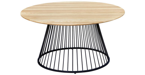 COUCHTISCH in Holz, Metall 80/80/40 cm  - Eichefarben/Schwarz, Natur, Holz/Metall (80/80/40cm) - Cantus