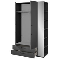 KLEIDERSCHRANK 2-türig Graphitfarben, Anthrazit  - Anthrazit/Graphitfarben, Design, Holzwerkstoff/Metall (126,3/213,6/59,3cm) - Cantus