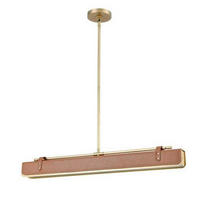 LED-HÄNGELEUCHTE Alora 80/6,4/11,4 cm   - Teakfarben, Natur, Leder/Kunststoff (80/6,4/11,4cm) - Elstead Lighting