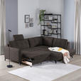 ECKSOFA in Flachgewebe, Leinenoptik Braun  - Schwarz/Braun, Design, Textil/Metall (247/208cm) - Xora