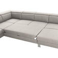 WOHNLANDSCHAFT inkl.Funktionen Ecru Webstoff  - Ecru/Silberfarben, Design, Textil/Metall (226/320/168cm) - Xora