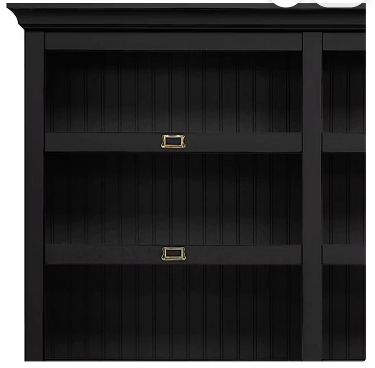 BÜCHERWAND Pinie massiv Schwarz  - Schwarz/Bronzefarben, LIFESTYLE, Holz/Metall (311/238,5/46,5cm) - Livetastic