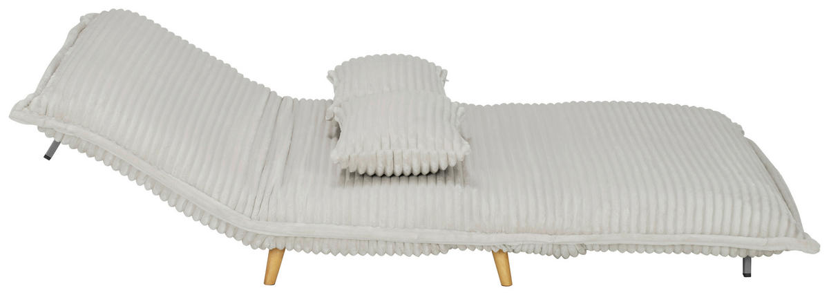 SCHLAFSOFA Cord Weiß  - Walnussfarben/Weiß, MODERN, Holz/Textil (92/216/87/26/150cm) - Livetastic