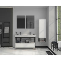 BADEZIMMER 4-teilig  in 120 cm  - Schwarz/Weiß, Design, Keramik/Holzwerkstoff (120cm) - Welnova