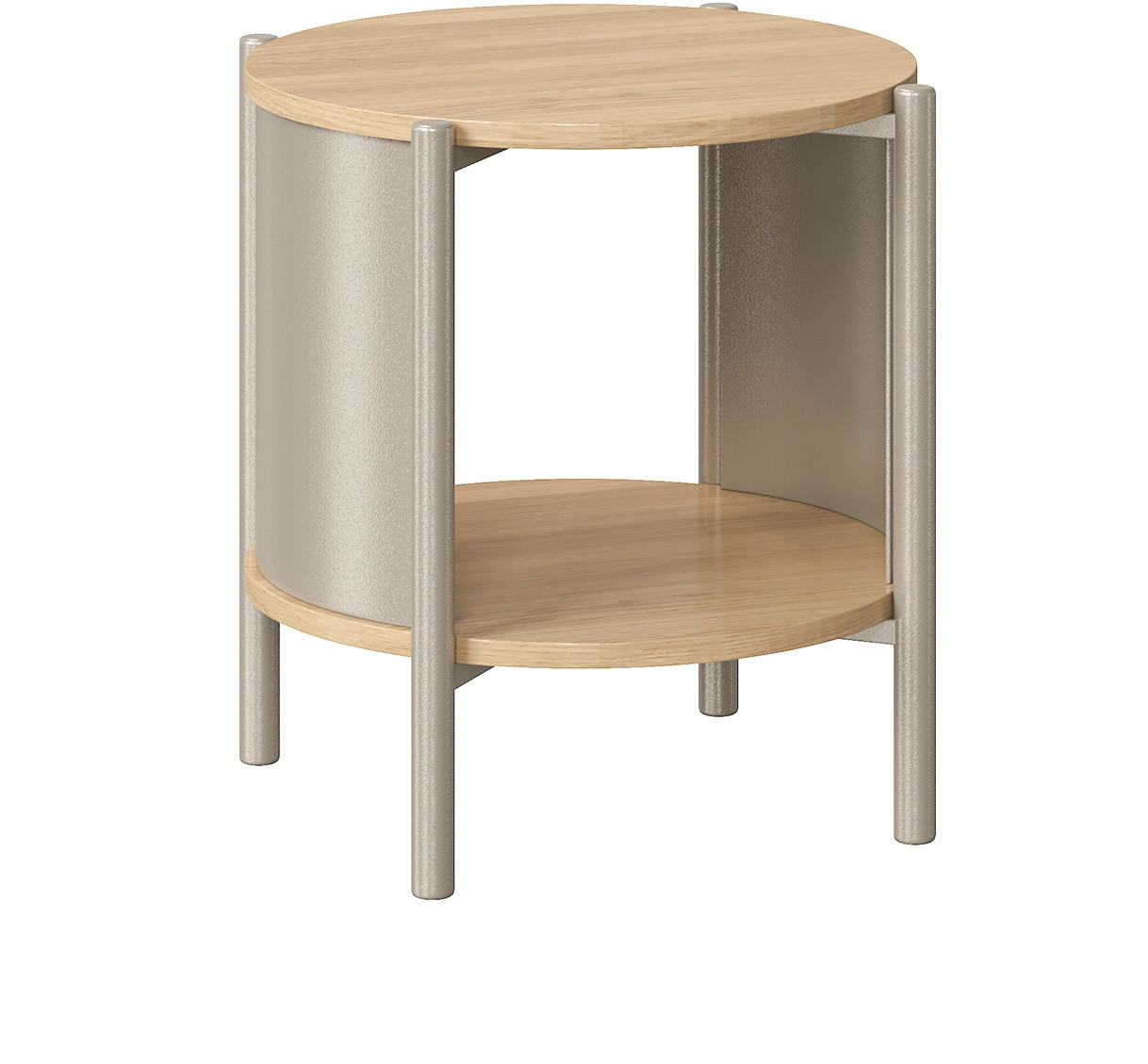 Thumbnail - Beistelltisch, Eiche, Kaschmir, Metall, Holzwerkstoff, rund, Rundrohr, 44 cm, Wohnzimmer, Wohnzimmertische, Beistelltisc...