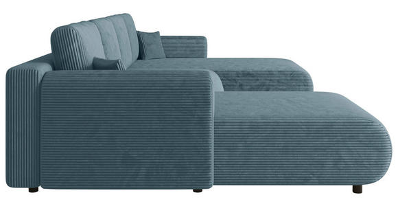 Wohnlandschaft inkl. Funktion Türkis Cord  - Türkis/Schwarz, KONVENTIONELL, Textil (200/360/200cm) - Xora