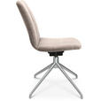 STUHL  in Aluminium Velours Metall, Textil  - Ecru/Alufarben, Design, Textil/Metall (46/81,5-84,5/55cm) - Johann Jakob