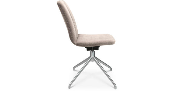 STUHL in Aluminium Velours Metall, Textil - Ecru/Alufarben, Design, Textil/Metall (46/81,5-84,5/55cm) - Johann Jakob