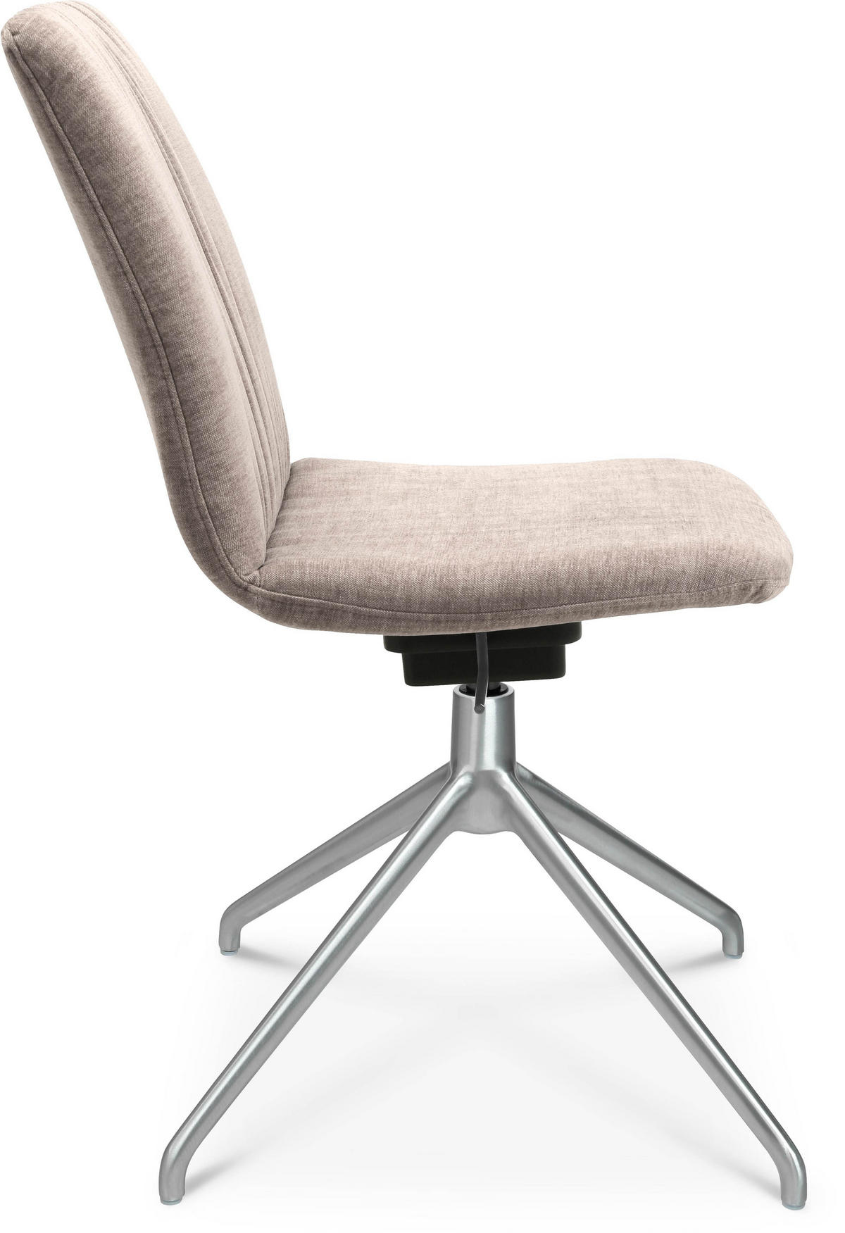 STUHL  in Aluminium Velours Metall, Textil  - Ecru/Alufarben, Design, Textil/Metall (46/81,5-84,5/55cm) - Johann Jakob