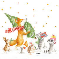 SERVIETTE  17,5/17,5 cm   - Multicolor, Basics, Papier (17,5/17,5cm) - PPD