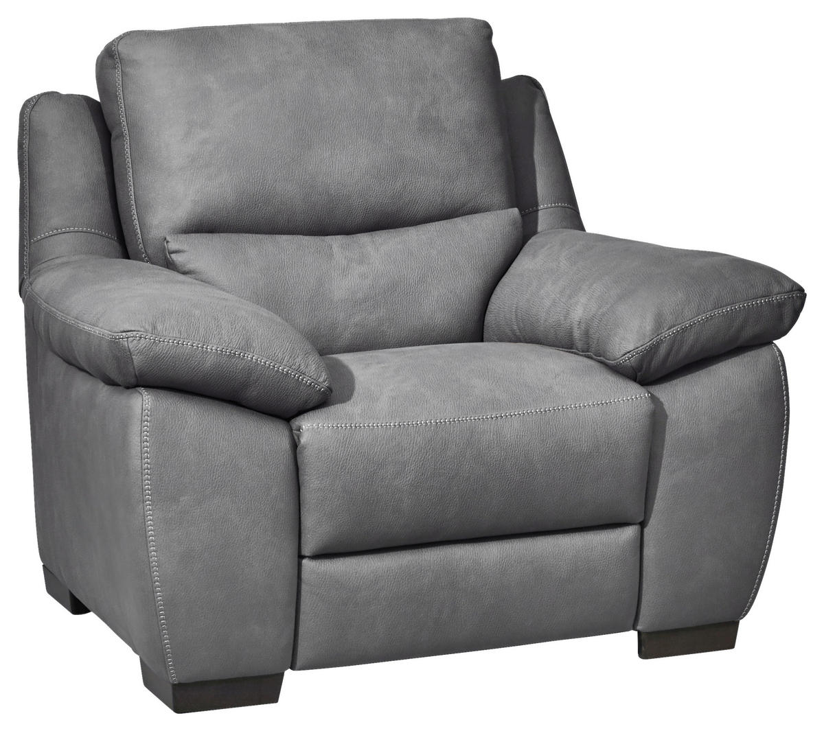 SESSEL in Webstoff Grau  - Wengefarben/Weiss, Konventionell, Holz/Textil (119/96/99cm) - Livetastic