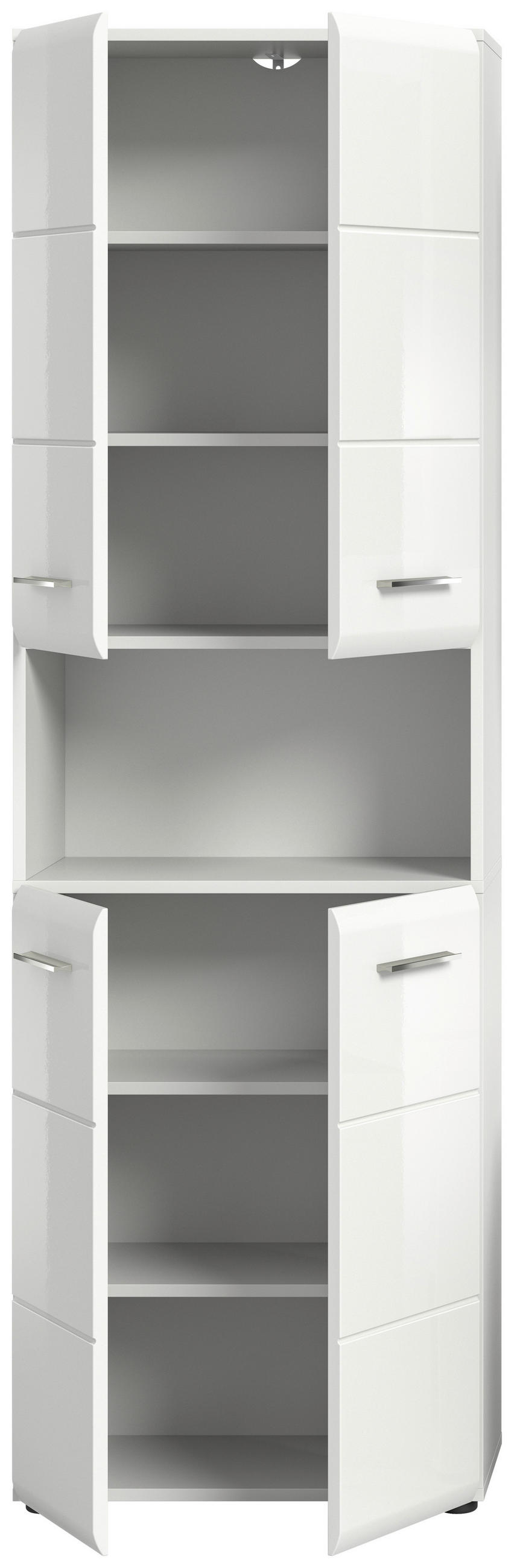 VISOKA OMARA 60/185/30 cm  - barve kroma/črna, Moderno, umetna masa/leseni material (60/185/30cm) - MID.YOU