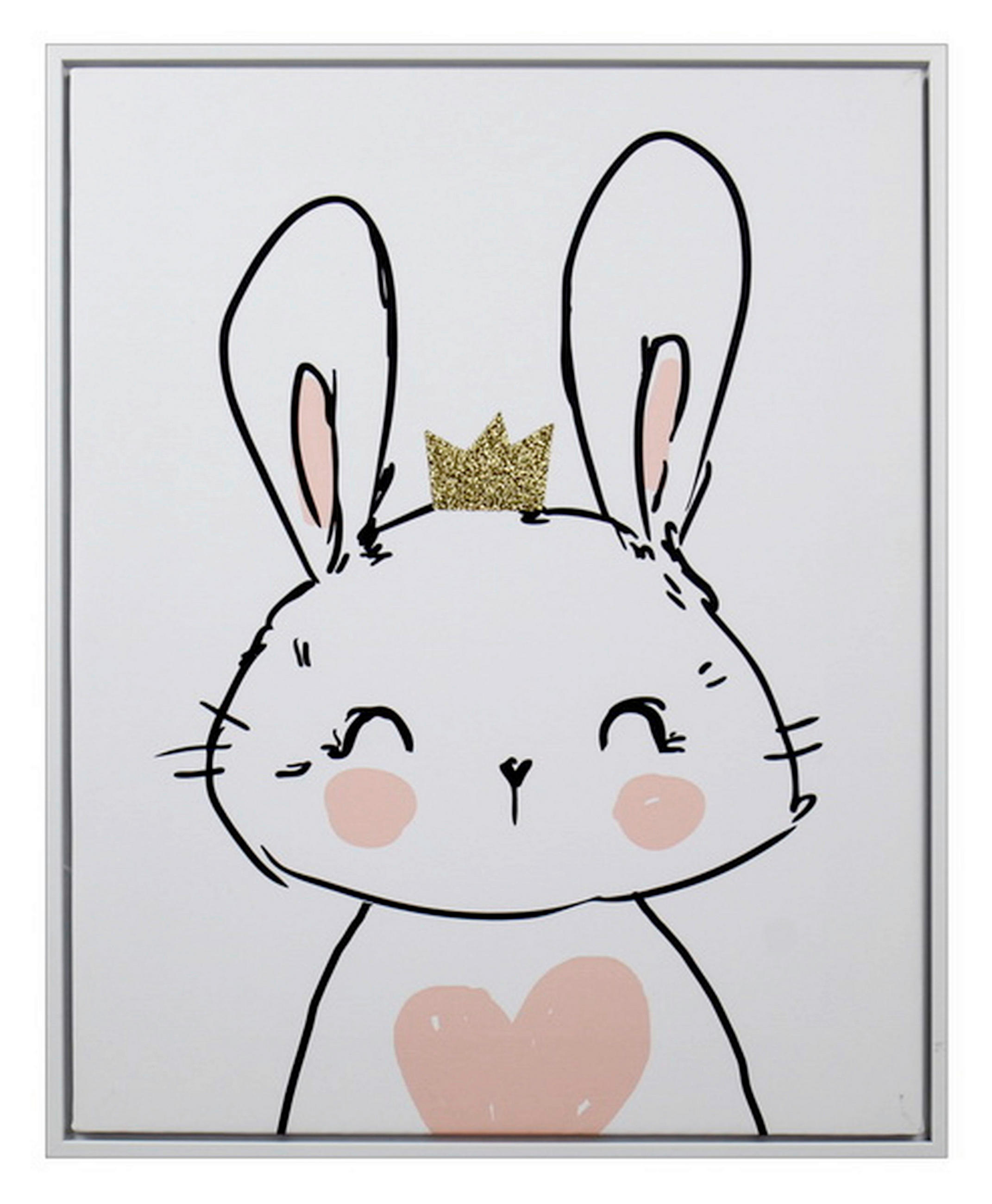 KINDERBILD Schwarz, Weiß, Goldfarben, Pink Tiere 40/50 cm  - Pink/Goldfarben, Basics, Holzwerkstoff/Kunststoff (40/50cm) - Monee