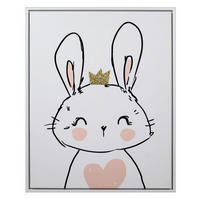 KINDERBILD Schwarz, Weiß, Goldfarben, Pink Tiere 40/50 cm  - Pink/Goldfarben, Basics, Holzwerkstoff/Kunststoff (40/50cm) - Monee