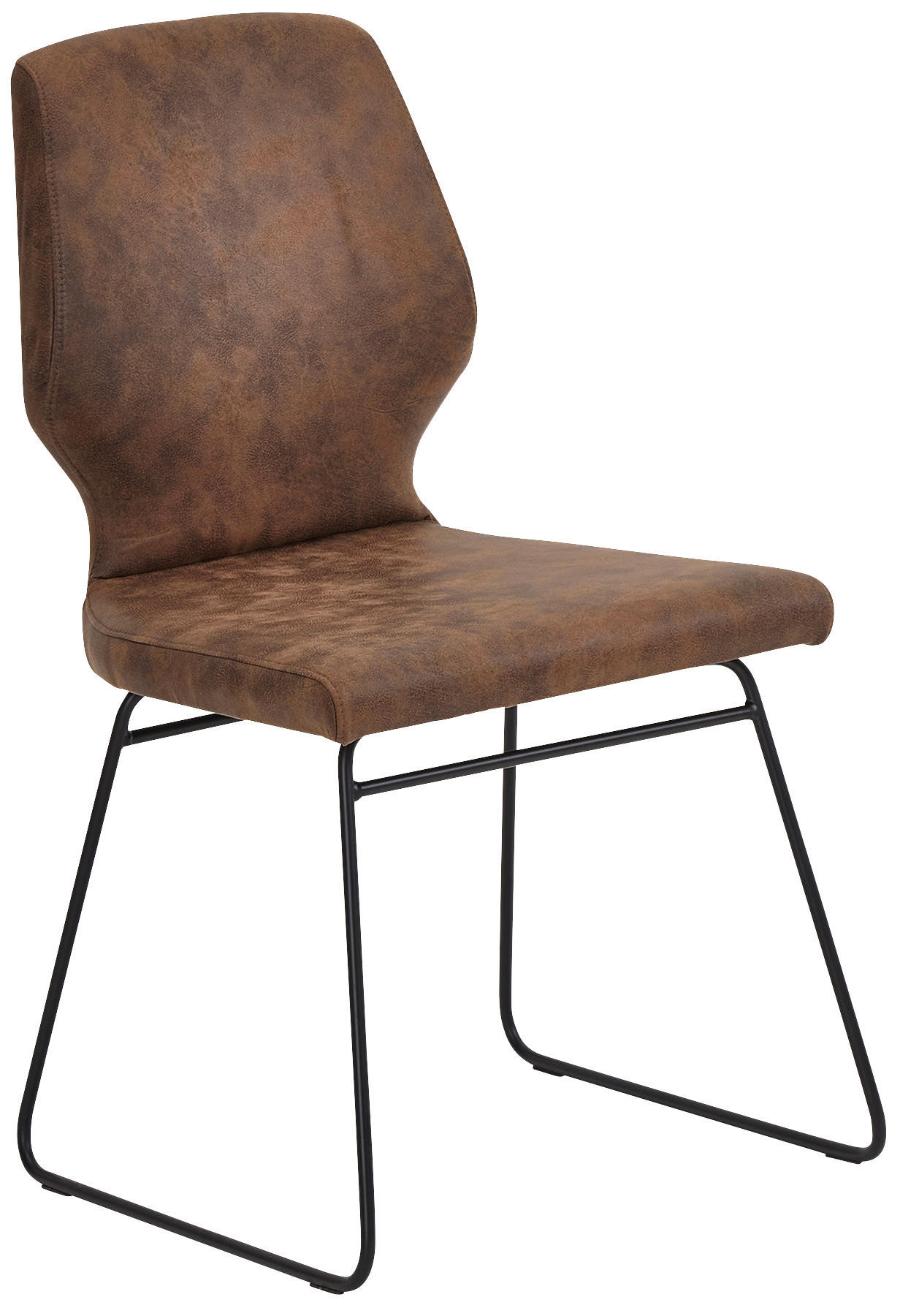 STUHL  in Lederlook Metall, Textil  - Schwarz/Braun, MODERN, Textil/Metall (57/91/57cm) - Venda