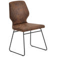 STUHL  in Lederlook Metall, Textil  - Schwarz/Braun, MODERN, Textil/Metall (57/91/57cm) - Venda