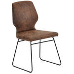 STUHL  in Lederlook Metall, Textil  - Schwarz/Braun, MODERN, Textil/Metall (57/91/57cm) - Venda