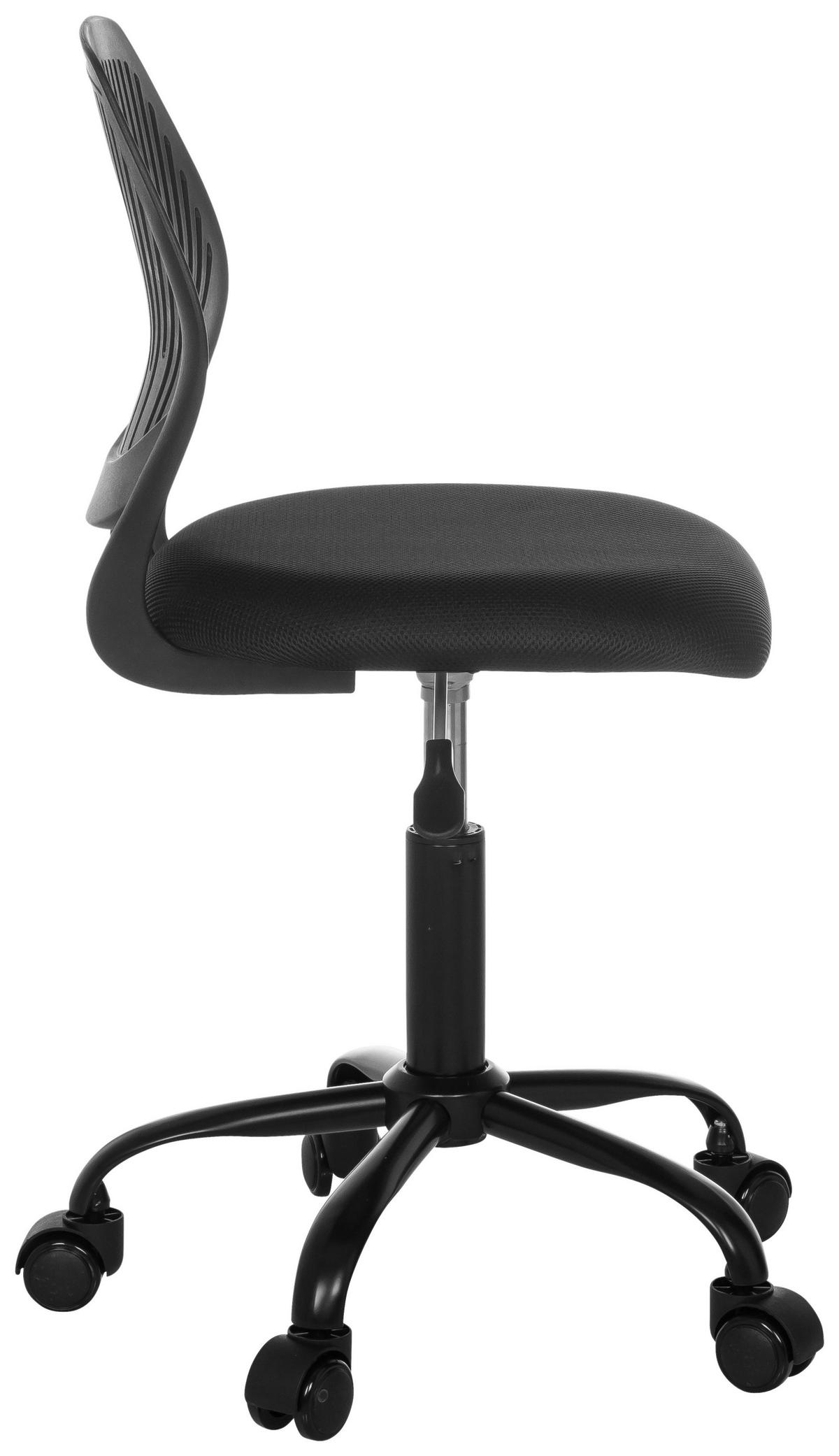 OTOČNÁ ŽIDLE PRO MLÁDEŽ, struktura, černá - černá, Moderní, kov/textil (51/75 - 85/51cm) - MID.YOU