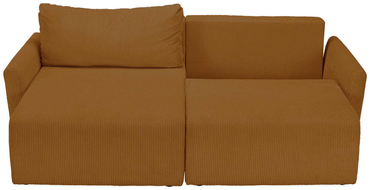 ECKSOFA in Cord Gelb  - Gelb/Schwarz, Konventionell, Kunststoff/Textil (228/146cm) - MID.YOU