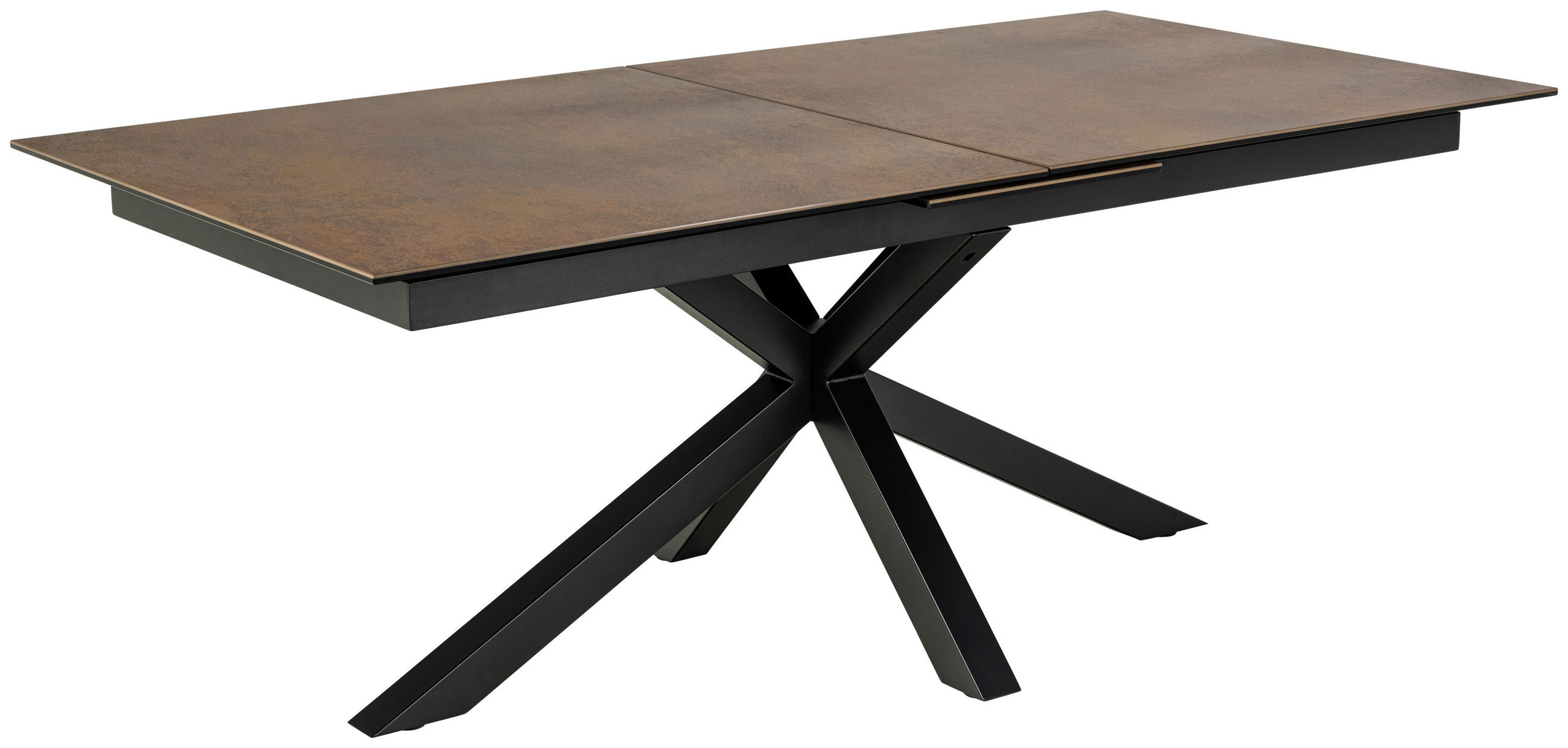 MATBORD brun rektangulär  utdragbar  - brun/svart, Design, metall/keramik (200-240/100/75,5cm) - MID.YOU