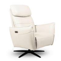 RELAXSESSEL in Leder Weiß  - Schwarz/Weiß, Design, Leder/Metall (77/107/88cm) - Livetastic