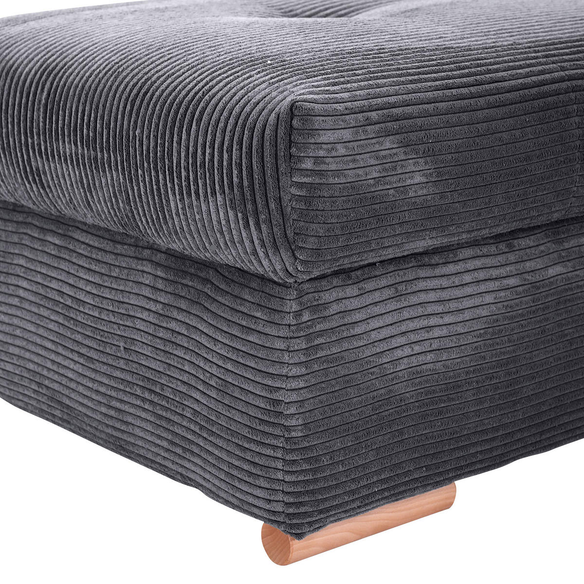 HOCKERBANK in Textil Dunkelgrau  - Eichefarben/Dunkelgrau, Konventionell, Holz/Textil (103/45/71cm) - Carryhome