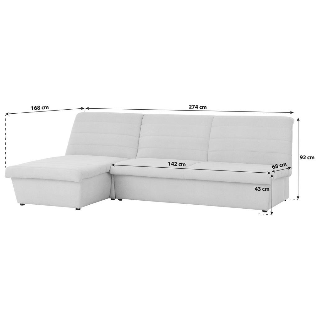 Thumbnail - Looks by W.Joop Ecksofa Looks Viii, Creme, Textil, Uni, 3-Sitzer, L-Form, Ottomane links, 274x168 cm, FSC Mix, Made in E...
