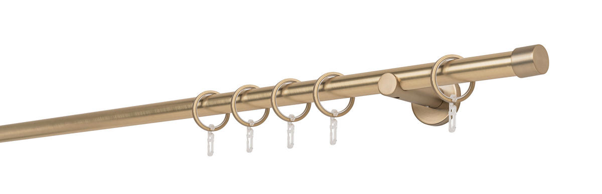 VORHANGSTANGENSET 130 cm  - Goldfarben, Basics, Metall (130cm)