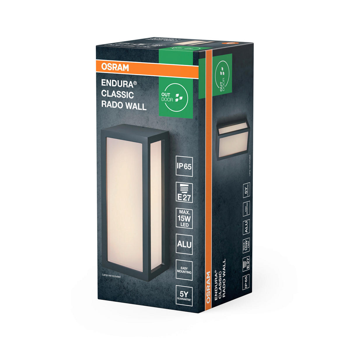 AUßENLEUCHTE 11/10,2/25 cm   - Dunkelgrau, Basics, Kunststoff/Metall (11/10,2/25cm) - Osram