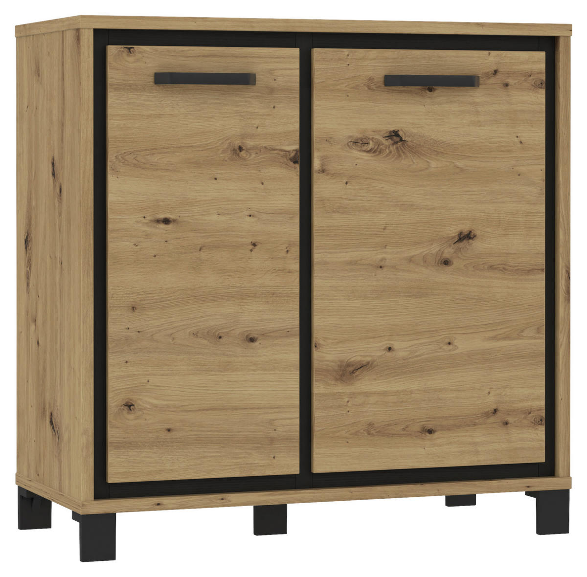 KOMMODE  in 91,4/91,2/41,5 cm  - Eichefarben/Schwarz, MODERN, Holzwerkstoff/Kunststoff (91,4/91,2/41,5cm) - MID.YOU