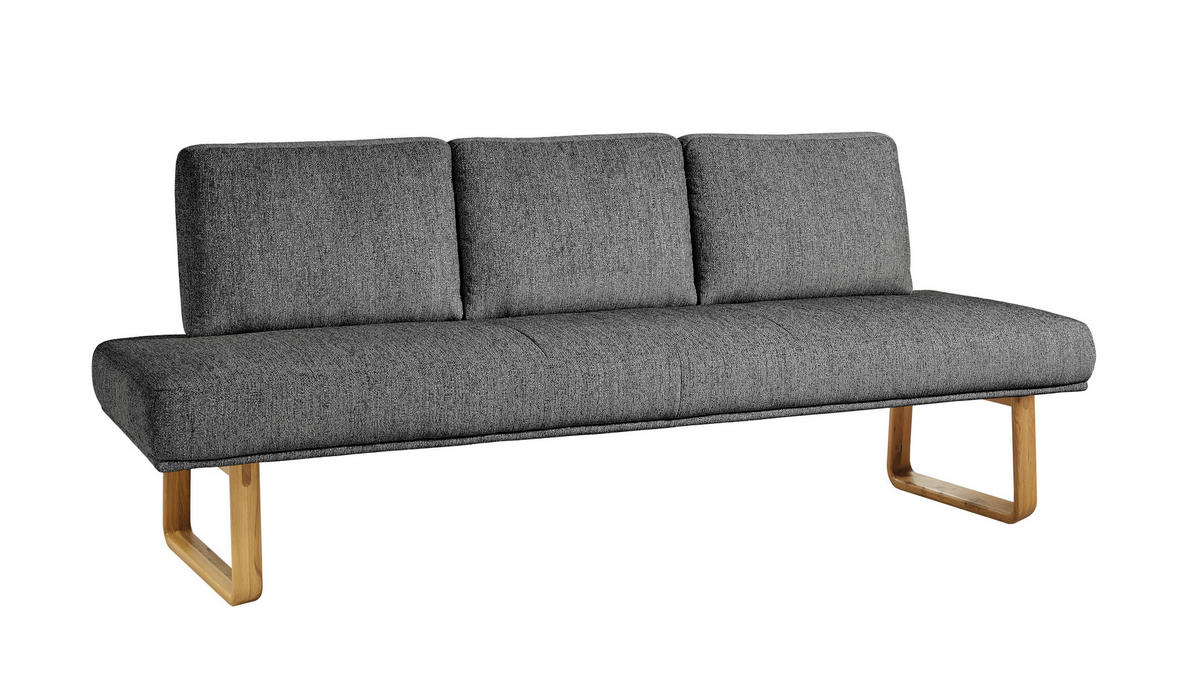 SITZBANK 209/92/78 cm  in Grau  - Eichefarben/Grau, Design, Holz/Textil (209/92/78cm) - Dieter Knoll