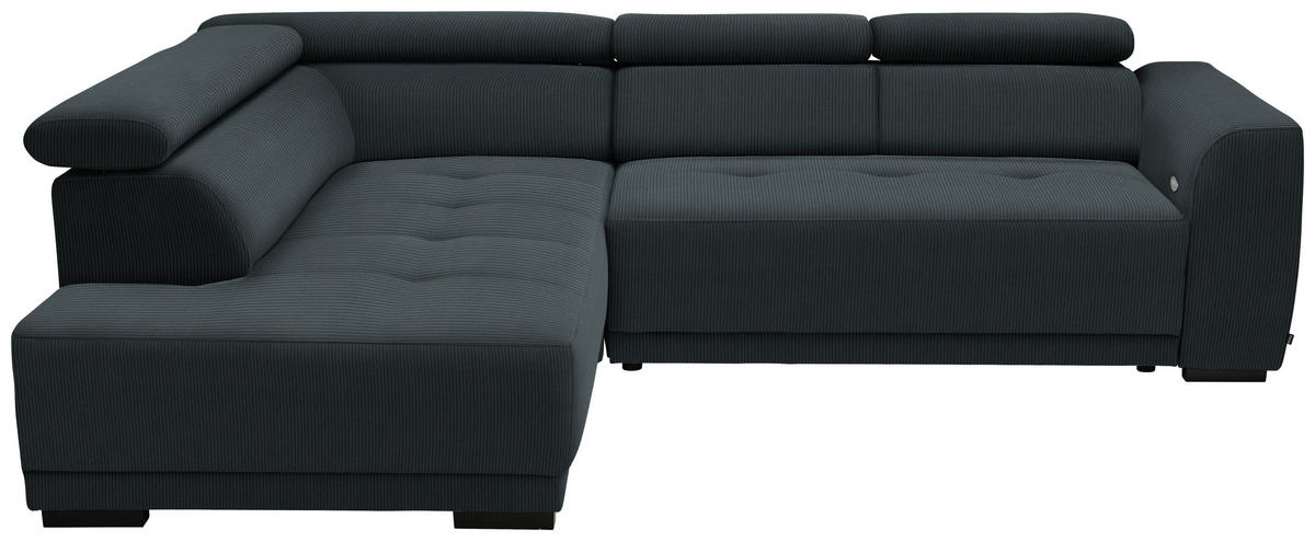 ECKSOFA in Feincord Anthrazit  - Anthrazit/Schwarz, Design, Kunststoff/Textil (205/284cm) - MID.YOU