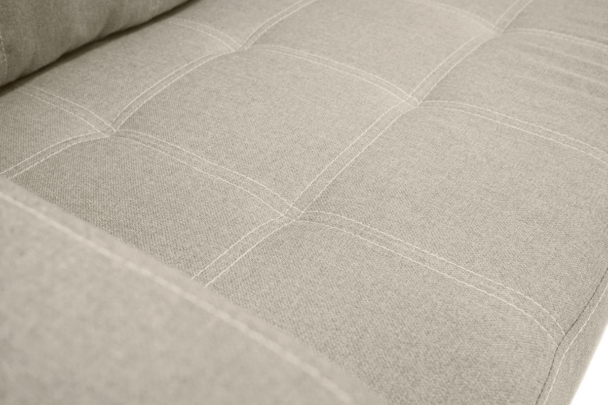 ECKSCHLAFSOFA Mikrofaser Sandfarben  - Sandfarben/Schwarz, Design, Kunststoff/Textil (240/160cm) - Livetastic