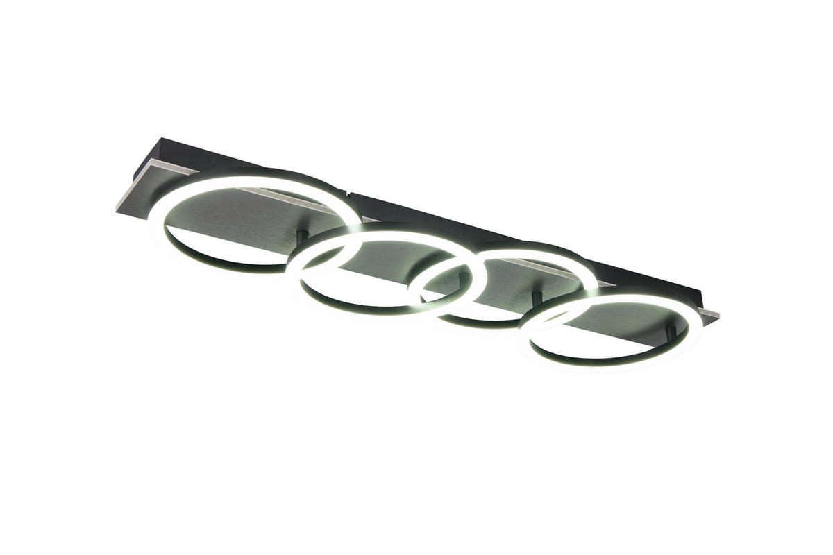 LED-DECKENLEUCHTE 36 W    76/23/8 cm  - Schwarz, Basics, Holzwerkstoff/Kunststoff (76/23/8cm) - Novel