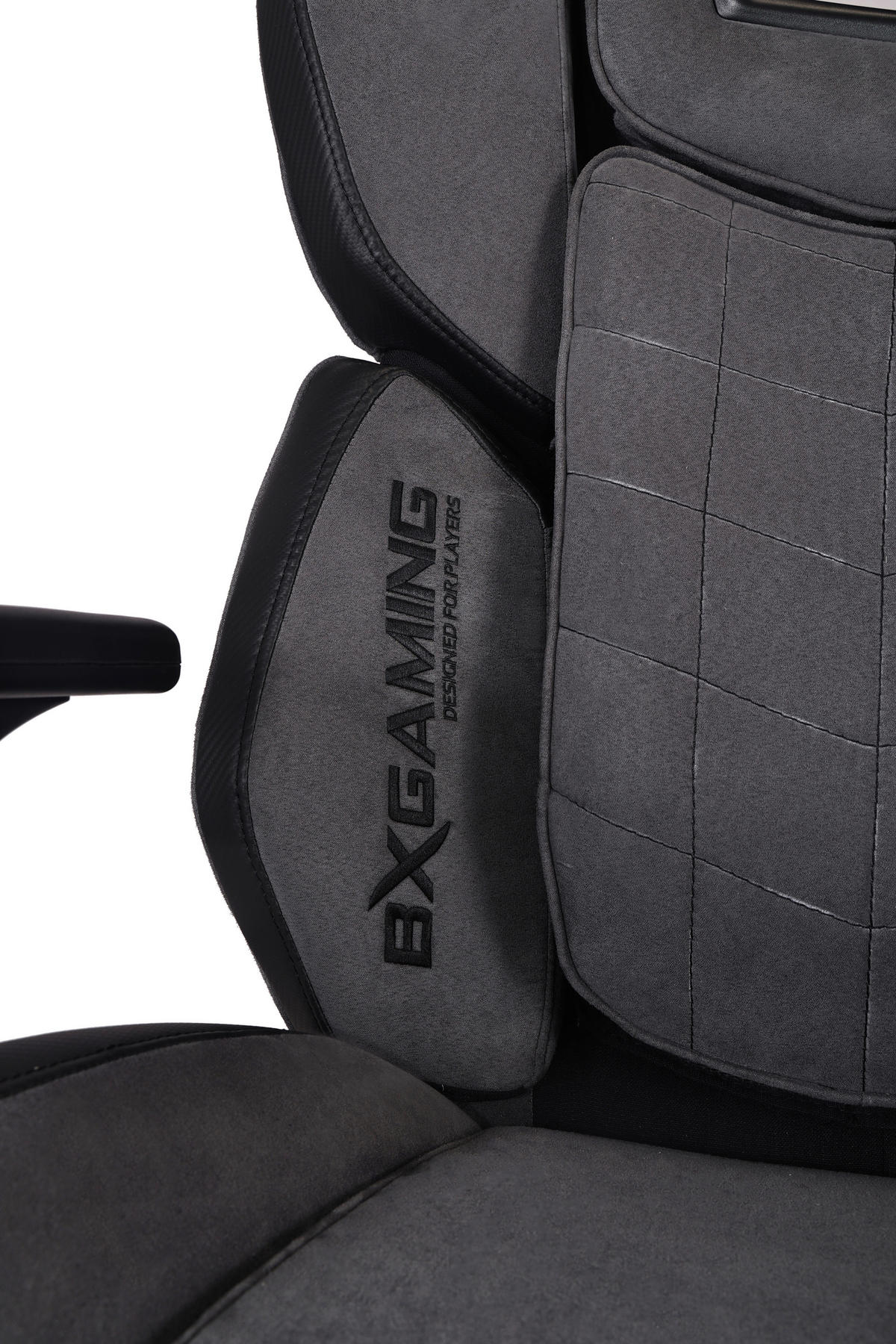 GAMINGSTUHL Grau, Schwarz Metall, Kunststoff, Textil   - Schwarz/Grau, MODERN, Kunststoff/Textil (68/114-122/68cm) - BX Gaming