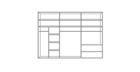 SCHWEBETÜRENSCHRANK  in Weiß  - Alufarben/Weiß, KONVENTIONELL, Glas/Holzwerkstoff (270/223/69cm) - Novel