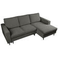ECKSOFA  in Struktur Dunkelbraun  - Dunkelbraun/Schwarz, MODERN, Holz/Kunststoff (230/145cm) - Carryhome