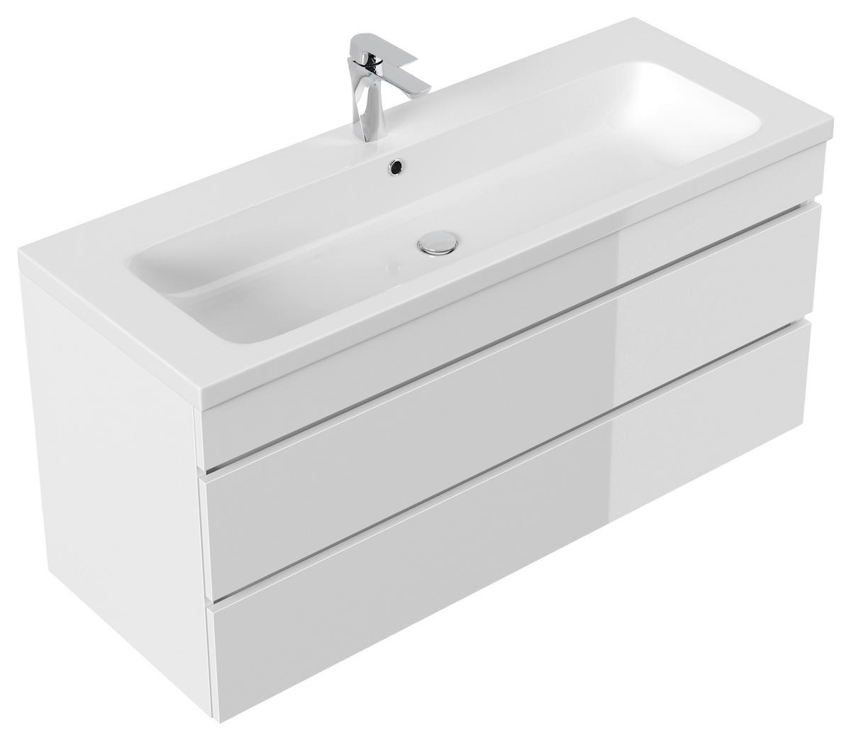 WASCHTISCHKOMBI 120 cm  - Weiß Hochglanz/Weiß, Basics, Holzwerkstoff/Stein (120cm) - MID.YOU