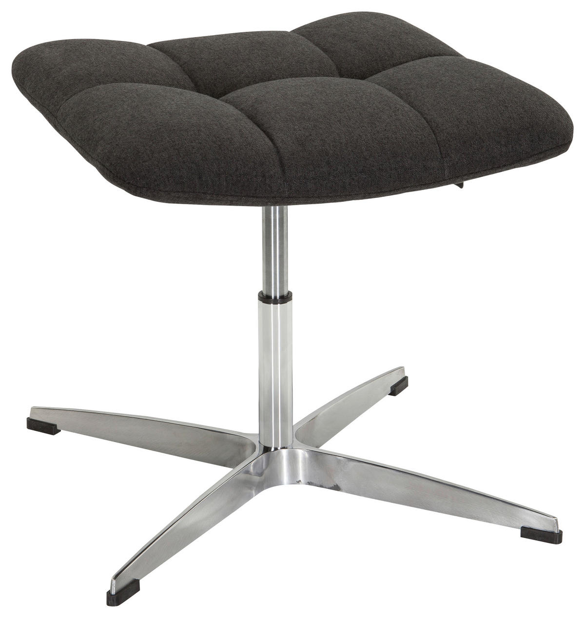 BÜROHOCKER Schwarz  - Silberfarben/Schwarz, MODERN, Textil/Metall (47/49/47cm) - MID.YOU