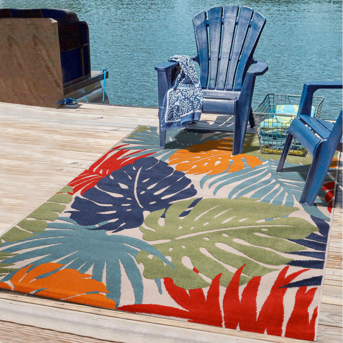 STAZA 80/200 cm   plava, zelena  Floral  - zelena/plava, Lifestyle, tekstil/plastika (80/200cm)