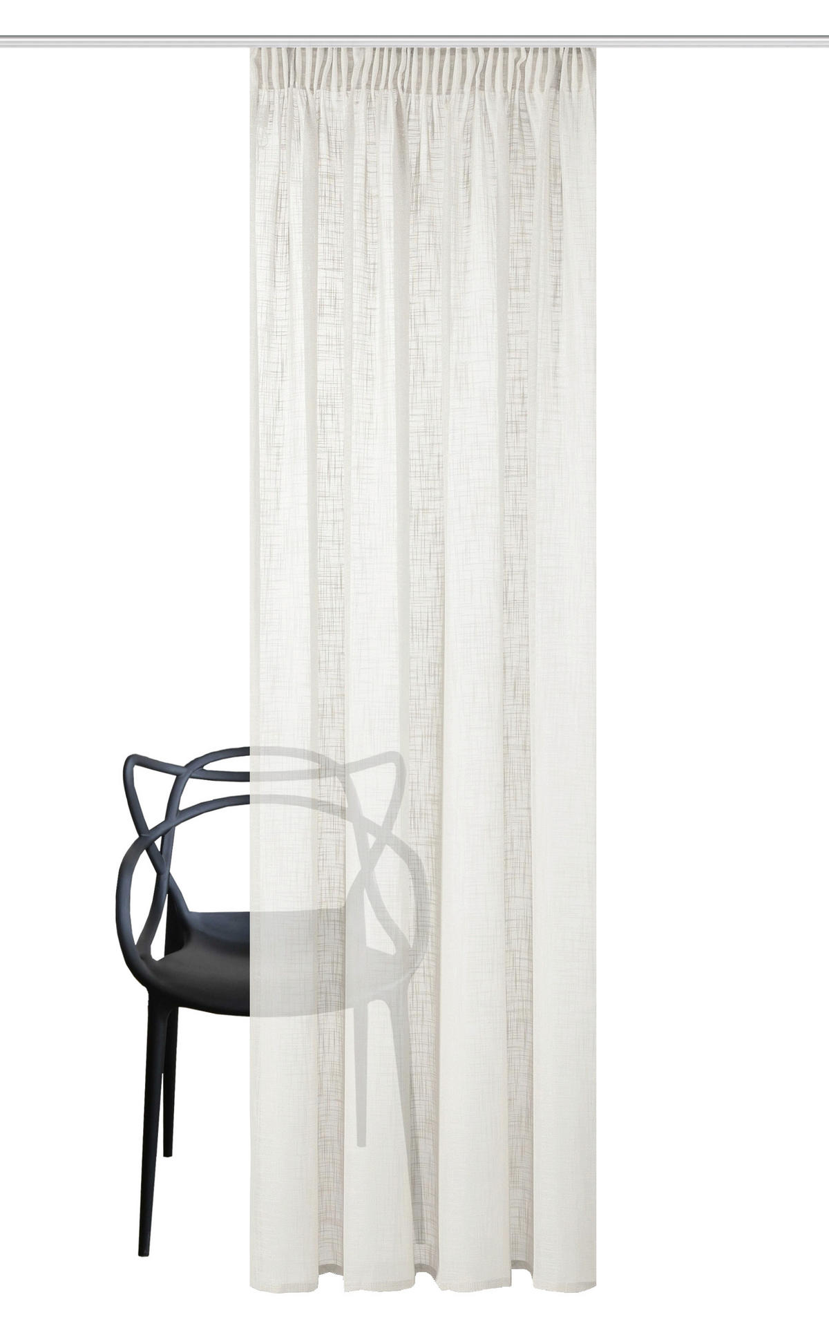 FERTIGVORHANG  halbtransparent   140/160 cm  - Weiß, Basics, Textil (140/160cm)