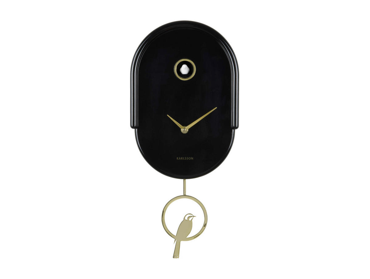 WANDUHR  Schwarz Hochglanz  - Schwarz Hochglanz, Basics, Kunststoff (42/20cm) - Karlsson